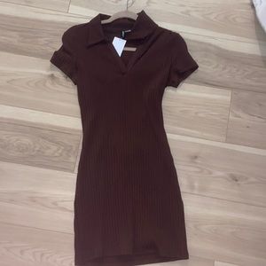 H&M Brown collared dress